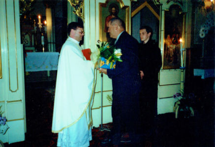 Rozlúčka s Kyjovom, rok 2006. Otec duchovný Lizák a Alexander Urda